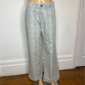 🆕 Patagonia All Wear Wide Leg Pants Women’s Size 10 Organic Cotton Plaid Gray